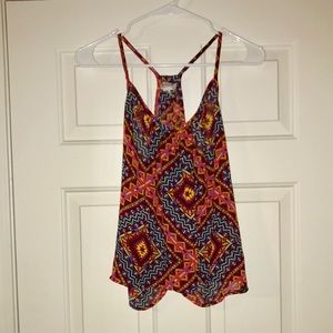 Arizona Tribal Print Split Back Tank Top/Cami